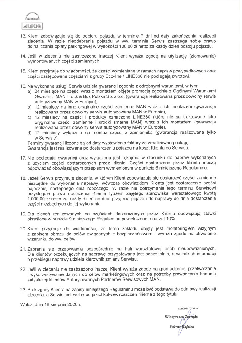 Regulamin Serwisu ALBOR #1