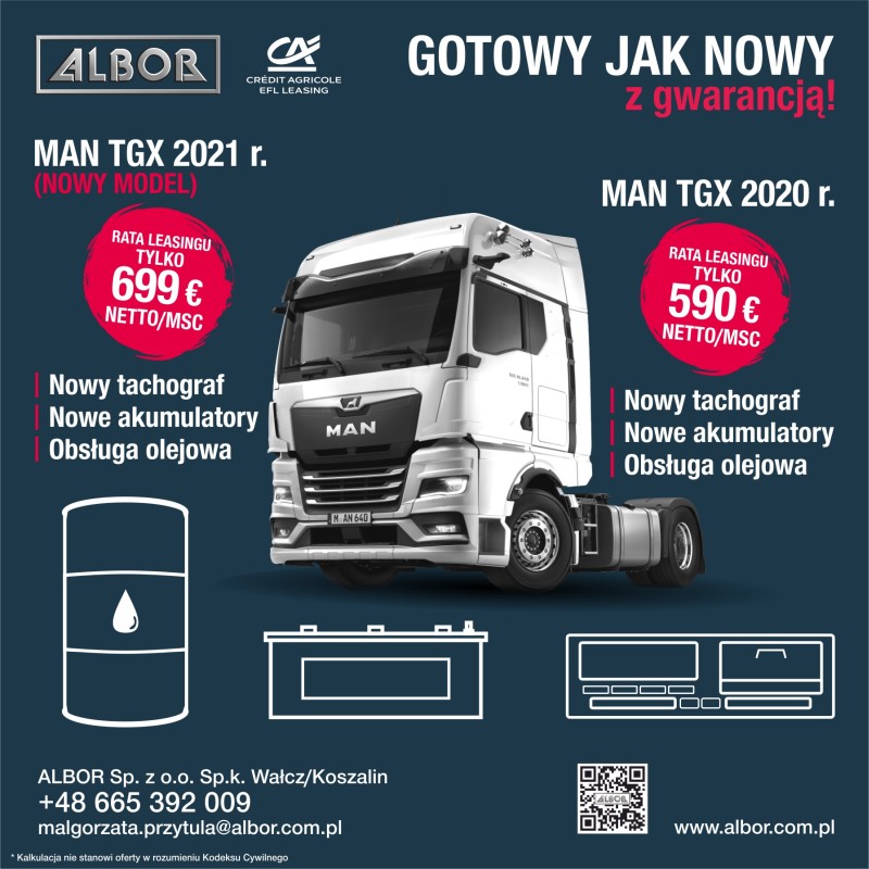ALBOR 2025 - Miej swojego MAN-a TGX od ręki